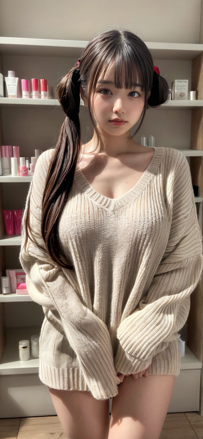 top-quality、超A high resolution、sleeve knit v neck sweater、Loose fashion、One Piece Knit、3D Real、