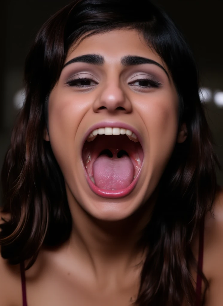 Flying debris,Award-winning photo, Very detailed, Edge Orgasm, Woman with open mouth and closed eyes , Sweaty skin、Lighting that highlights shiny sweat{{{Spread the word }}}, Black Hair、Browsing Caution,{{{{Crowd of elderly male spectators,Surrounded by men,}}}},(length, Narrow nostrils)、Raise your arms behind your head,(Sticking out a long tongue)