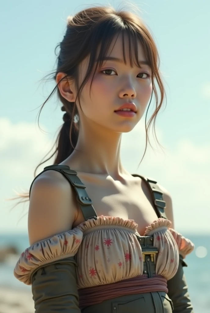 The landscape, 夏天, blue sky , Okinawa, private Mare滩, Mare湾, Mare, NOhumans, Mare滩, No one, Hot weather, suns, high definition detail, hyper-detailing, cinematic ligh, Surrealism, Soft lighting, Deep focus bokeh, Ray traching, gwise on art site pixiv, 新Mare诚, Art sprouts