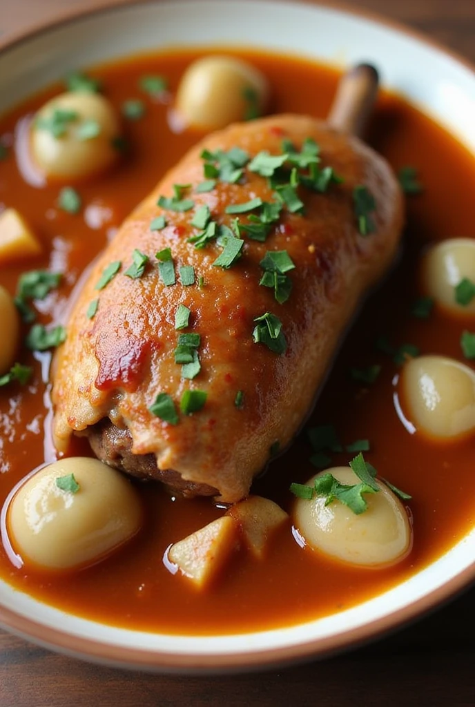 there are two sausages and potatoes in a bowl of soup, sausages, inspired by Géza Dósa, inspired by Károly Horseshoe, polish food, inspired by János Donát, sausage, inspired by Eugène Boudin, by Werner Gutzeit, easy, chorizo sausage, inspired by Jan Kupecký