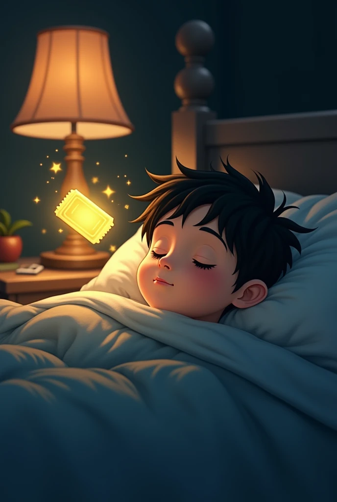 adult boy anime was sleeping in a bed with dream. Dream was earning a lot of money.