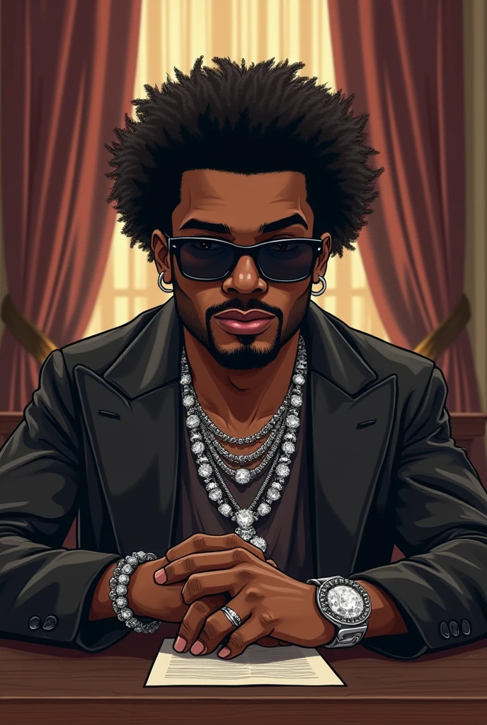 Rich rapper boy gold chain