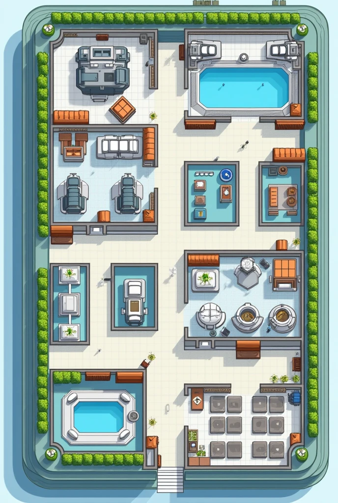 Hospital floor plan with colors (without people, I'm trying to make a game)