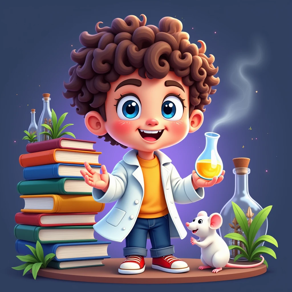Threating Animation I'm looking for a logo featuring a boy with curly brown hair - SeaArt AI