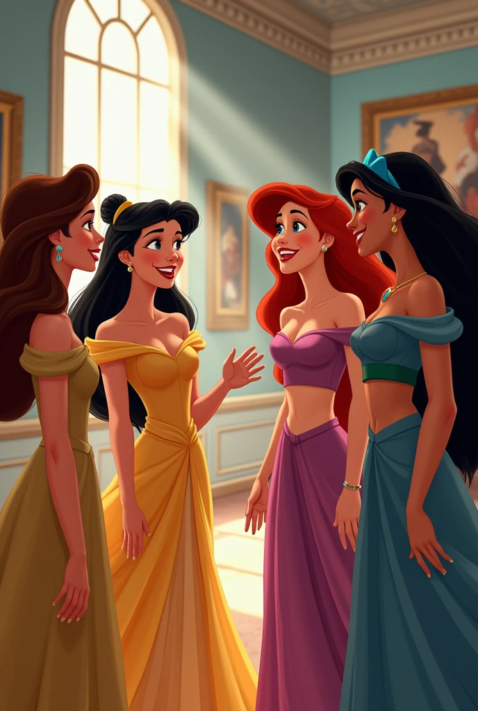 Make a poster with the theme of Disney princesses and just the drawings