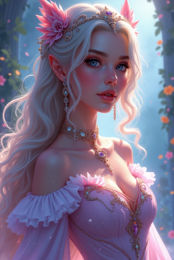 (8k, RAW photo, best quality, masterpiece:1.2), (realistic, photo-realistic:1.37), ultra high res, ultra-detailed ,full body, ((full-body shot)), woman, beautiful Barbie, detailed eyes, beautiful detailed lips, professional lighting, photon mapping, radiosity, physically-based rendering, detailed symmetrical lips, extremely detailed eyes and face, symmetrical mouth, extremely detailed face, symmetrical eyes ,detailed eyebrows, extremely detailed eyes, beautiful detailed eyes, extremely detailed face , light on face, (((beautiful pink dress))) (full body), looking at viewer, ((blonde hair)), ((long flowing hair)), ((fairy)), ((octane render))
