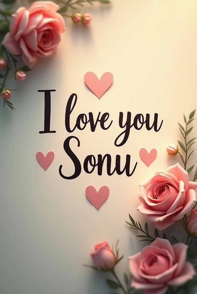 make a photo where these will be written “I love you sonu”