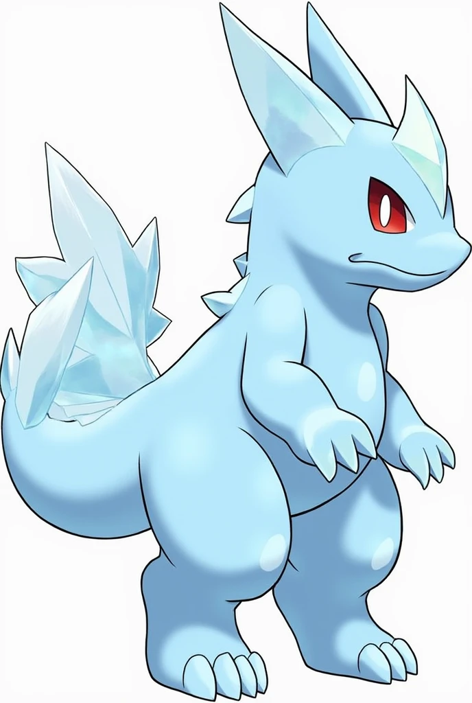 Here is a three-stage Pokémon evolution line with an **armor and ice theme**, including names, descriptions, and concepts for each stage of evolution:
---
### **1. Frostet (Basic Form)**
- **Japanese Name**: フロステット (*Furosutetto*)
- **English Name**: Frostet
- **Type**: Ice
- **Description**: A small Pokémon shaped like a sphere of ice with a thin layer of crystal covering its body. It has short, crystal-like horns. Frostet is shy and often uses ice to create small shields when it feels threatened.
- **Inspiration**: A simple beginning, like a snowflake gradually hardening into ice. Represents the first step towards becoming a warrior.
---
### **2. Glacibast (Mid Evolution)**
- **Japanese Name**: グラシバスト (*Gurashibasuto*)
- **English Name**: Glacibast
- **Type**: Ice/Steel
- **Description**: Its body grows larger and begins to be covered with fragments of icy armor. Its horn elongates into a spear-like shape, and it starts developing combat skills. Glacibast is more aggressive and often tests its strength against opponents.
- **Inspiration**: The process of forming a warrior, with icy armor beginning to encase its body. The word "bast" comes from *bastion*, symbolizing increased defense.
---
### **3. Cryomure (Final Evolution)**
- **Japanese Name**: クリオミュール (*Kurio Myūru*)
- **English Name**: Cryomure
- **Type**: Ice/Steel
- **Description**: Its final form is large and majestic. Cryomure is fully clad in strong, sharp ice armor that resembles crystalline fortifications. Its horn transforms into a large ice blade glowing with a pale blue light. This Pokémon fights with poise and elegance, like an ice knight guarding its honor.
- **Inspiration**: The name combines "Cryo" (cold) and "mure" (fortress in French), symbolizing its strong defense and icy dominance.
---
### Evolution Abilities:
- **Frostet**: *Snow Cloak* (increases evasion in snowy weather).
- **Glacibast**: *Ice Body* (restores HP during snowy weather).
- **