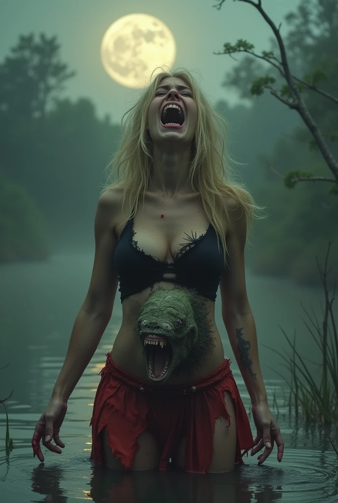 Assaulted bent over woman, deep shadow, sinister, award winning photo, best quality, masterpiece, upper body, woman, freckled face, windblown blonde hair, emerald eyes, modern strapless dress, fisheye lens, Style-Kilt, windy beach, scottish loch, forest, (((she is assaulted by men:1.2))), (((werewolves))), (((hit in the cheek))), (((many hand hit action movement:1.2))), (((she is beaten and her clothes are torn))), ((naked breast)), ((naked vagina view:1.2)), (((naker pussy view:1.1)), (((large hips))), ((bulges)), (((medium sagging breasts))), (((she is violently hit in the face:1.2))), (((panty lowered))), ((panty on thighs)), (((manhandled))), (((large pubis))), (((men brutally pulling down her panty:1.2)))