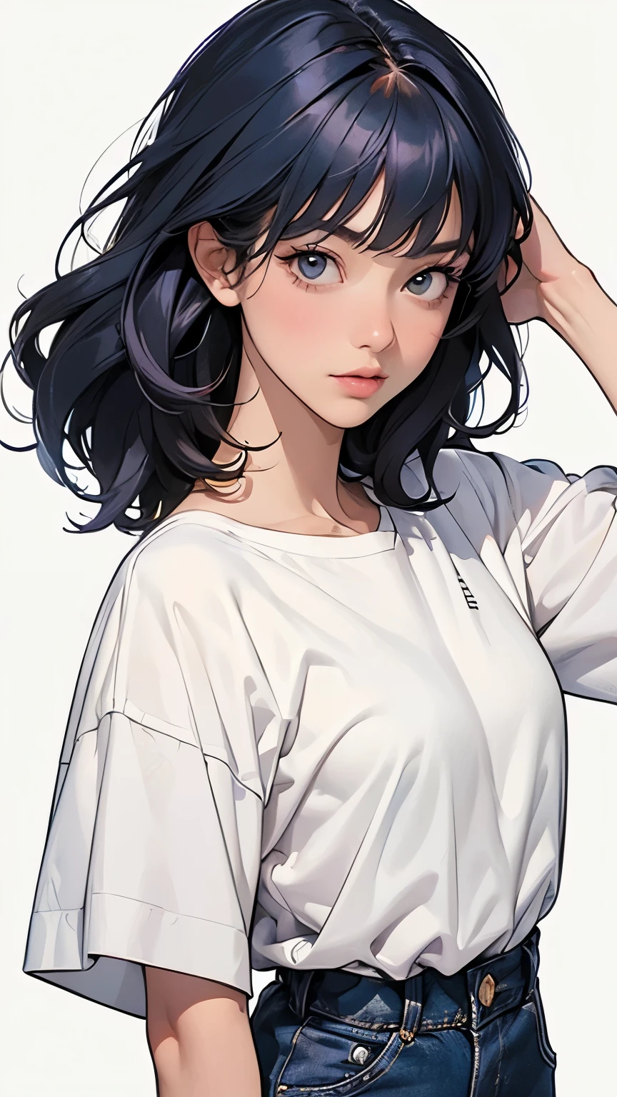 a 26-year-old girl with brown eyes and red short curly haired. sad and tired, girl wearing simple poor quality old clothes, she is beatifull but tired and sleep deprivired