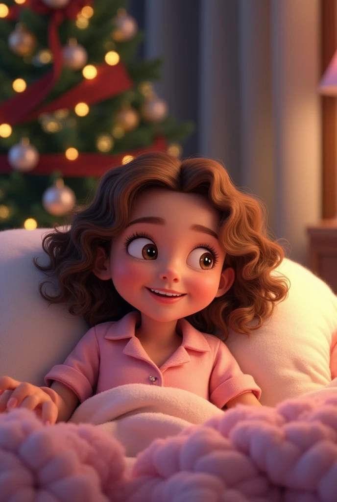 Positive prompt:
an illustration of a young child in a nightgown, excited and happy expression, face flushed, her messy hair framing her face as she glares at the viewer while opening presents under a dimly lit Christmas tree, rim lighting, Her red|black tresses contrasting against the festive backdrop, laughing at viewer, detailed hazel eyes, style of Ilya Kuvshinov