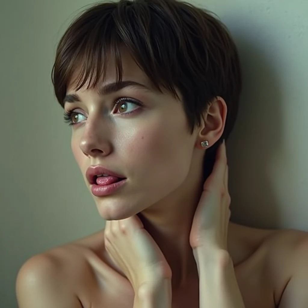 realistic, Beautiful woman with short hair