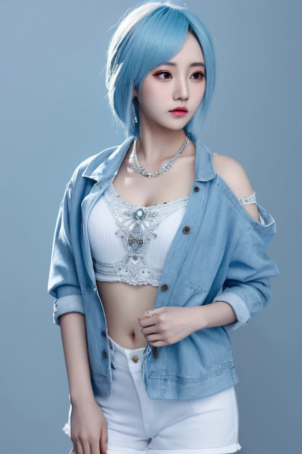 write、One Woman、A MILF、Alone、[Navy blue and pink hair:Blue and pink hair:0.2]、cyberpunked、Hi-Tech、で、machine components、looking at the spectator、Black eyes、length hair、Luminous Laser Women Supertech Jumpsuit、Mechanical body parts of cyberpunks、tattooed、interiors、Luminous Laser Earrings。highly contrast、natta、A black、[hitornfreckles:0.9]、Reflective transparent rainbow、length hair、breastsout、de pele branca、The most beautiful Japan female faces、Seductive look、(Relaxing Pose:1.5)、Eva、the complex background、Sony A6300、Very beautiful and gorgeous anime illustrations、cinematic perspective、(Relaxing Pose:1.5)、Eva、the complex background、Sony A6300、Very beautiful and gorgeous anime illustration with cinematic perspective。