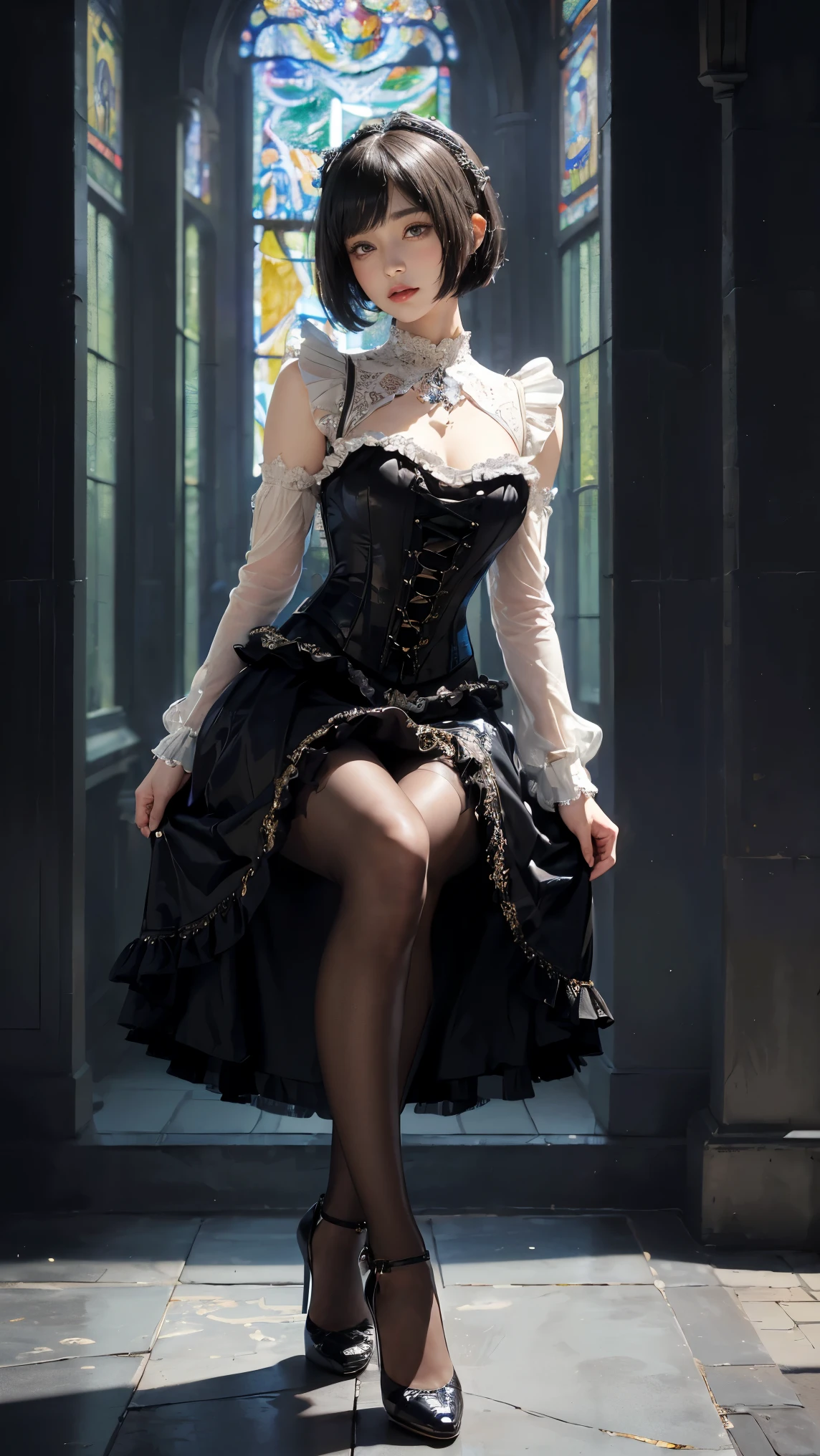 16-year-old girl with big breasts (gothic style) maid outfit torn skirt golden body ratio messy blonde slender (standing inside the character) (very detailed CG unity 8k wallpaper) big breasts torn skirt ruddy and shy Ed Blinkey is the most beautiful in America Body art, ATey Ghailan, painting by Jeremy Professional Gorgeous Mann, Greg Manches, Antonio Moro, Artstation Trends, CGSOC IETY TRENDS, intricate, tall detailed, accurate, dramatic realism art, cg, 3d, 8k 4k