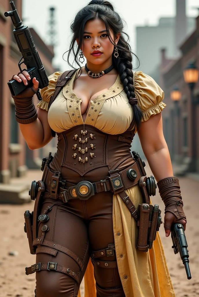 photo of a 65-year-old woman with gray hair, (8K, Best Quality, masterpiece:1.2), (solo:2.0, 1woman:2.0), (Detailed eyes), \(detailed facial features\), \(\(detailed clothes features\)\), (huge breasts, huge cleavage), extremely detailed CG Unity, 8K Wallpaper,  Ultra-detailed, hight resolution, absurderes, Beautiful eyes, Ray tracing, Dramatic shadows, Fine detail, Dramatic Angle, High color saturation, Lens Flare, Standing, Soft light, Detailed skin texture, Detailed clothing texture, Looking at Viewer, 1woman, (smile, sexy and beautiful mature female, perfect slim body style, apron, nude, Blue Eye:1.1, Blonde hair:1.1, dragon balls_Breifs:1.1), Full body shot, (hold coffee pot, in the messy kitchen, in abandoned house:1.35),
