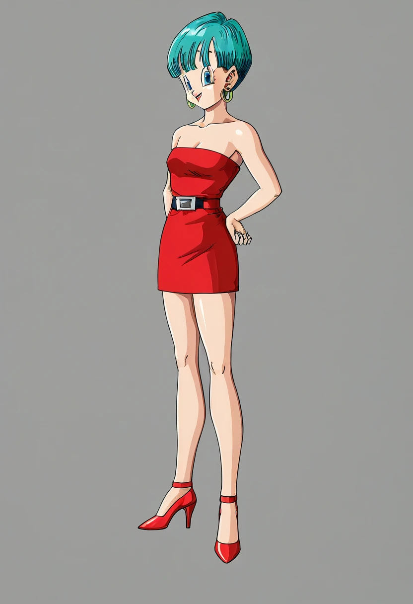 Bulma, short hair, aquamarine hair, cut bob., water colored hair ...