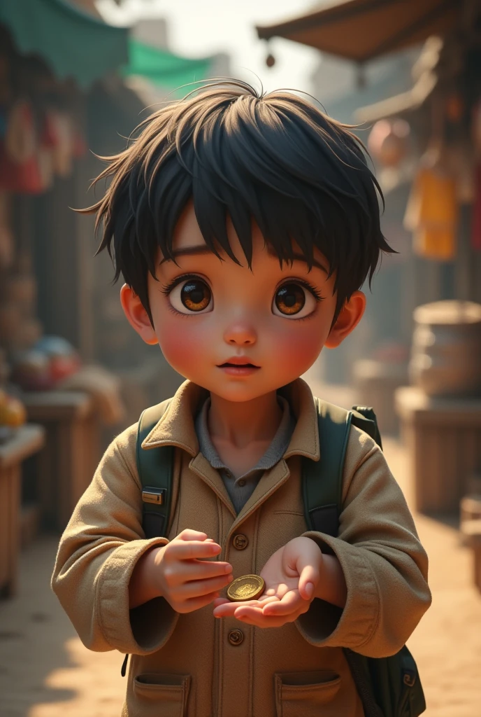 cute 3d render, cute detailed digital art, male explorer mini cute boy, cute digital painting, stylized 3d render, cute digital art, cute render 3d anime boy, luffy the little pirate looks up, cute! c4d, portrait anime sea pirate boy, he is wearing an open long-sleeved red cardigan with four buttons, with a yellow sash tied around his waist, blue shorts with cuffs, sandals, straw hat.