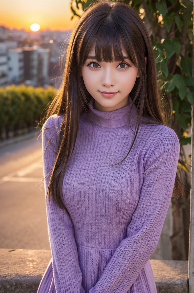 (masterpiece, Highest quality, Very detailed, Best Shadow:1.2), High resolution, ((Cinematic Light)), Hyper Detail, Dramatic Light, Intricate details, Dynamic Angle, (Very detailed CG ユニティ 8k 壁紙:1.2), Shyness, ((masterpiece)), (Very detailed), (Very detailedUnity 8k壁紙), (Realistic Skin), (Realistic photos, Realistic, Photorealistic), Beautiful Japanese Women, Narrow Face, (Dark pink knit dress:1.4), Beautiful Hair,Brown Hair, Medium Hair,Beautiful Face, Delicate and beautiful eyes, smile,Beautiful feet, See through,Low angle shot