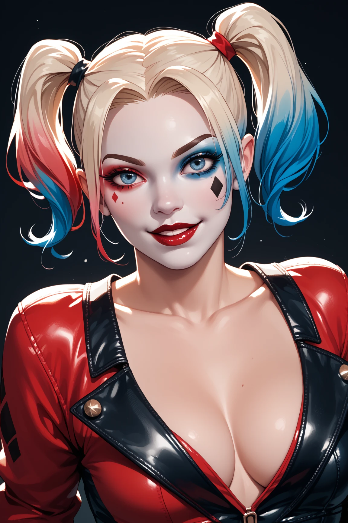Harley Quinn is making a disgusted face
