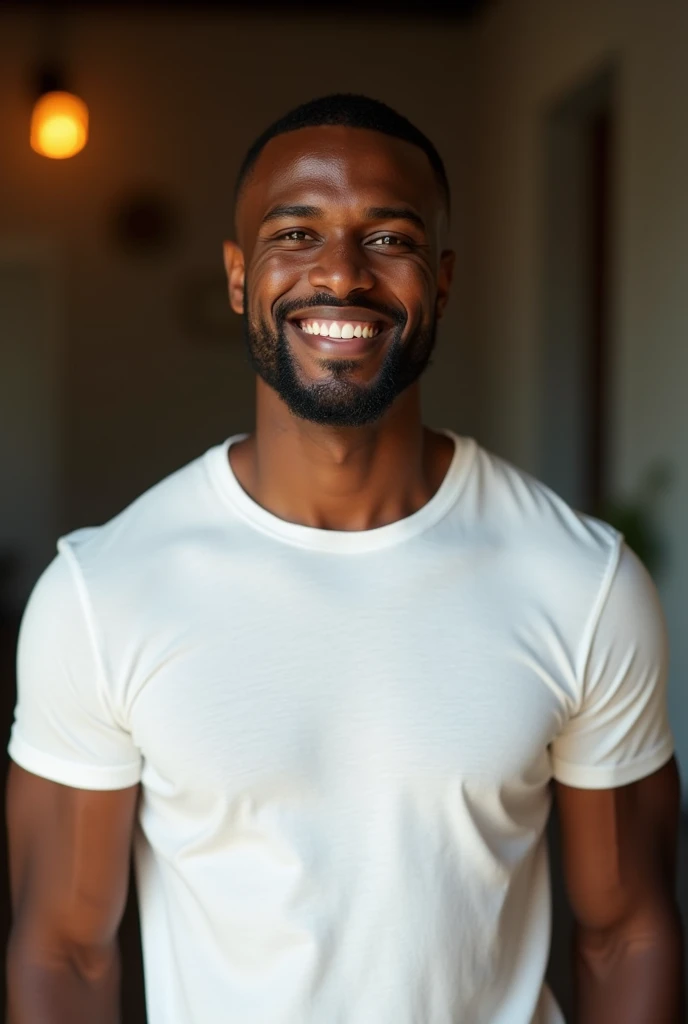 Pressure man giving a warm smile