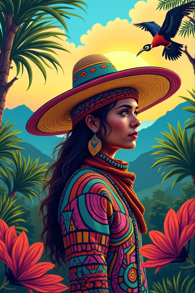 masterpiece,Mexico-inspired illustrations,Vector Flat,Vector art,Dustin Nguyen Style,Layered texture