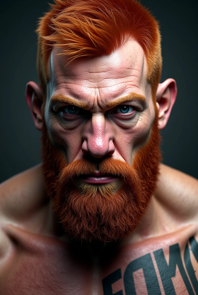 naughty man, stark,
Cao Cao, Red-Haired, barba, blue colored eyes, Caucasian skin, wearing no shirt