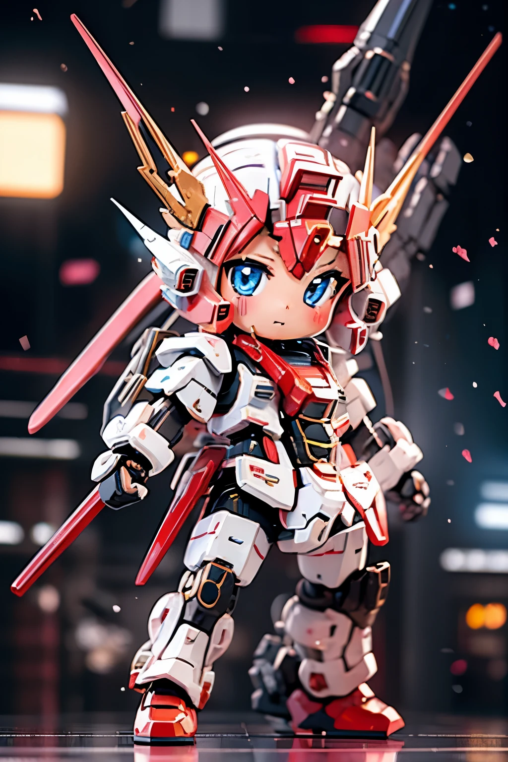 masterpiece, top quality,  very detailed,  anime style ,The new year has begun_Gundam，Chibi，  ***** girl，*********， Very short， Figure Temptation ，  combat uniform  ，