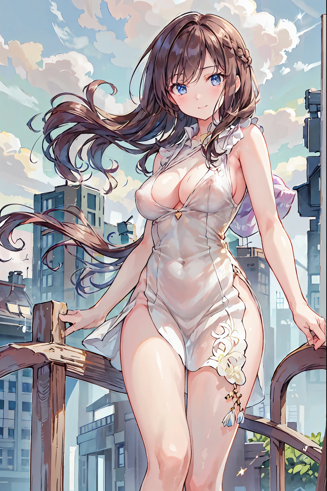 Colorful ic0n icons, ik1, 1 Girl, White Dress, jacket, cartoon bones,