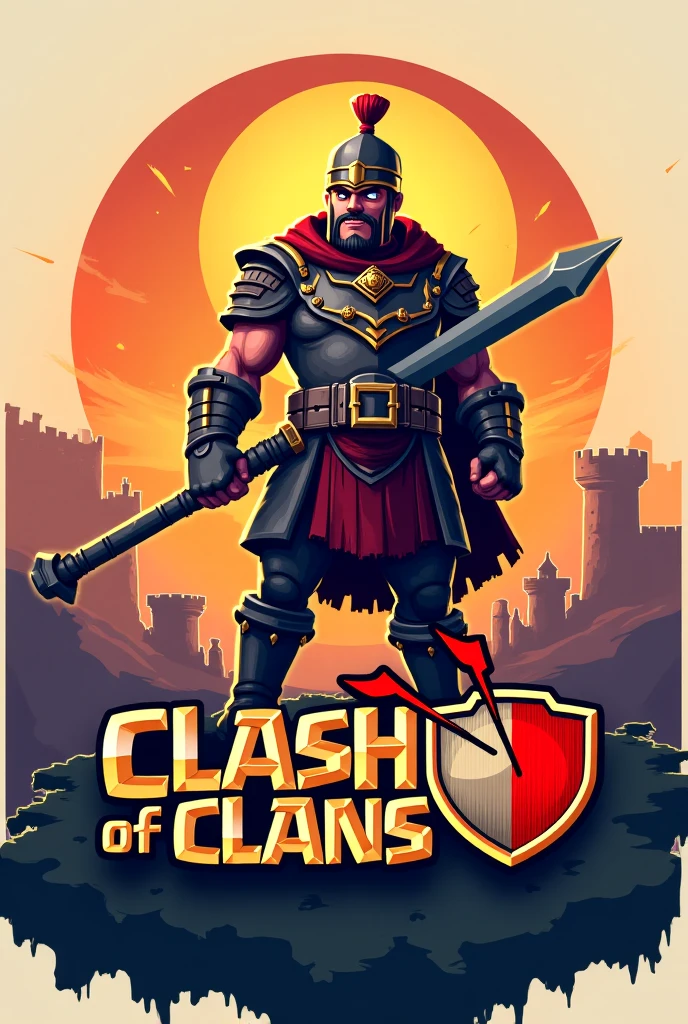 logo for the Clash of Clans game with the name (Nabin Sapkota)The logo should include the Nepalese flag logo make.