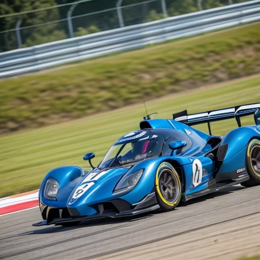 A racer takes a corner at a kart race, behind the wheel. Dressed in a bright blue racing suit, the image captures him angling forward. In the background of the circuit, green grass and an exciting racing atmosphere unfold as spectators look on. In the background, you can see the race cars rounding corners at high speed and mechanics in the paddock. Bright sunlight illuminates the racetrack, and the colorful cars and spectators are eye-catching. The dynamic composition was designed to capture the feeling of a speedy moment, ((masterpiece)), ((best quality)), (ultra-detailed), ((beautiful eyes)), Japanese female, (slender:1.3), ((30 years old)), beautiful,