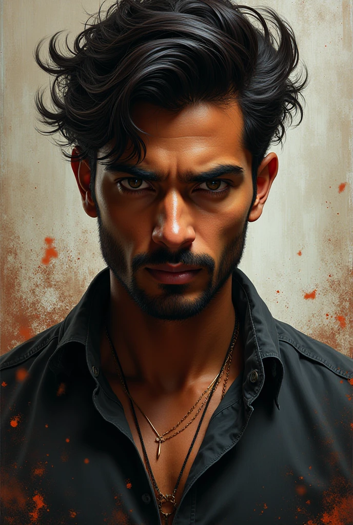 Jayan torn ,gloomy aspect , moreno, the open shirt , bitter face full body