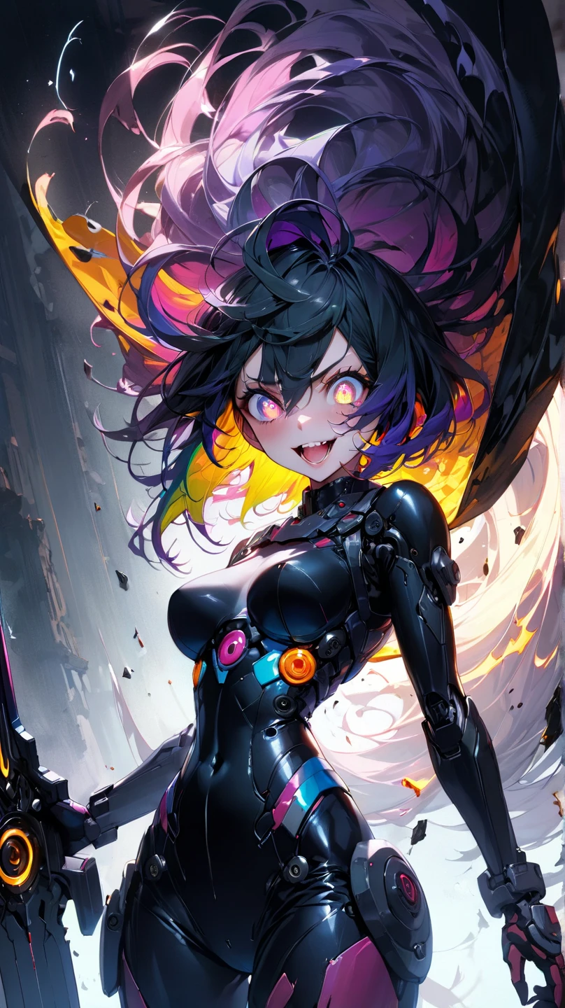 ((Best quality)), ((masterpiece)), (detailed: 1.4), (Absurd), angry Caucasian princess, (((action pose)), (((full body)))), action pose, ready for war, black kinetic skin with exposed black muscles, hot woman, sculptural body with defined muscles, closed mouth, muscular body covered by a micro bikini, whole body covered by gold stars, ((medium breasts)), (eyes with heavy makeup and very black without pupils),  (((short black hair style colonel Motoko)), (stars covering the body), ((drawings of golden stars on the arms)), very long eyelashes, heavy eye makeup, lots of jewelry, by mucha, niji --V5, close to real, psychopathic, crazy face, sexy pose, background with a giant Gundam style robot head, 2 piece clothing, pastel, centered, scale to fit the dimensions,  HDR (High Dynamic Range),Ray Tracing,NVIDIA RTX,Super-Resolution,Unreal 5,Subsurface Dispersion, PBR Texture, Post-processing, Anisotropic filtering, Depth of field, Maximum clarity and sharpness, Multilayer textures, Albedo and specular maps, Surface shading, Accurate simulation of light-material interaction, Perfect proportions, Octane Render, Two-tone lighting, Wide aperture, Low ISO, White balance, Rule of thirds,  8K RAW, crysisnanosuit