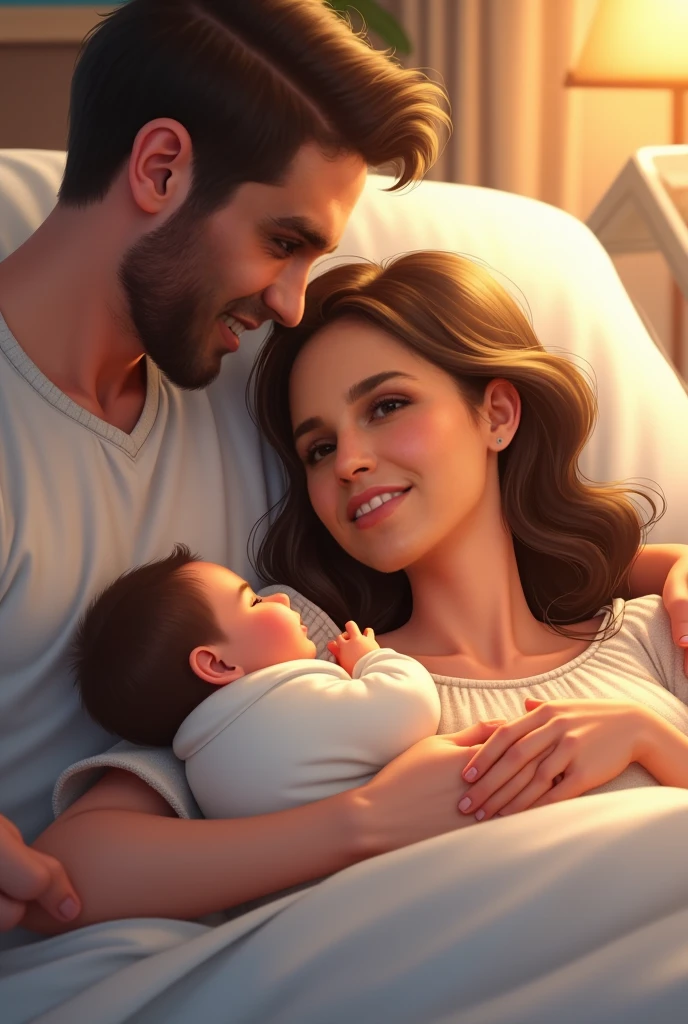 The medical team placed the baby in Sofia's arms, still tiny and wrapped in a blanket. “She is perfect,” Leo whispered in a choked voice., stroking the baby's cheek.