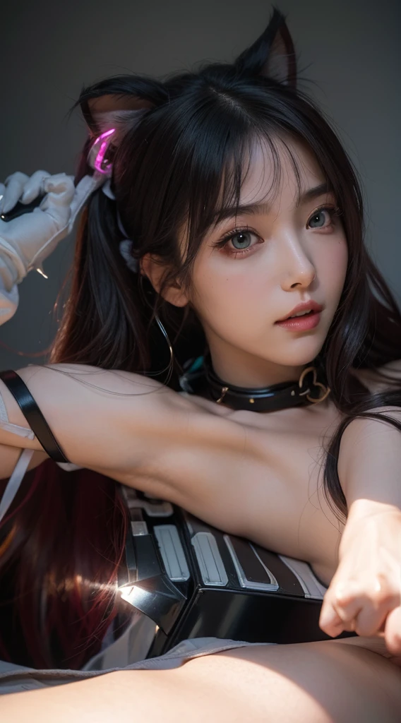 (Metaverse, Overhead world), Transcendent Cute Beautiful Girl, ((Baby Face)), ((Virtual Sex)), Outstanding Style, Perfect Anatomy, Cutting-edge science and technology, wiring, Neural connections, Brain climax, Sexual pleasure, (((A very patient expression))), (((Equipped with the latest sexual device:1.3))),