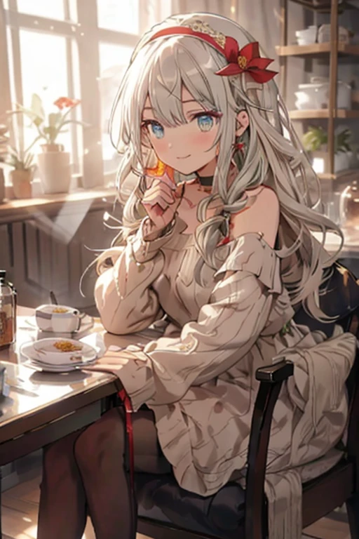 A cat relaxing in a cafe with a drink、Cozy atmosphere、Light shines in、A relaxing interior、Calm colors、Calm atmosphere、Bright atmosphere、A sense of harmony and serenity、、A relaxing experience、A moment of bliss。 (Highest quality、4K、8k、High resolution)、Very detailed、Bright colors、Bokeh。