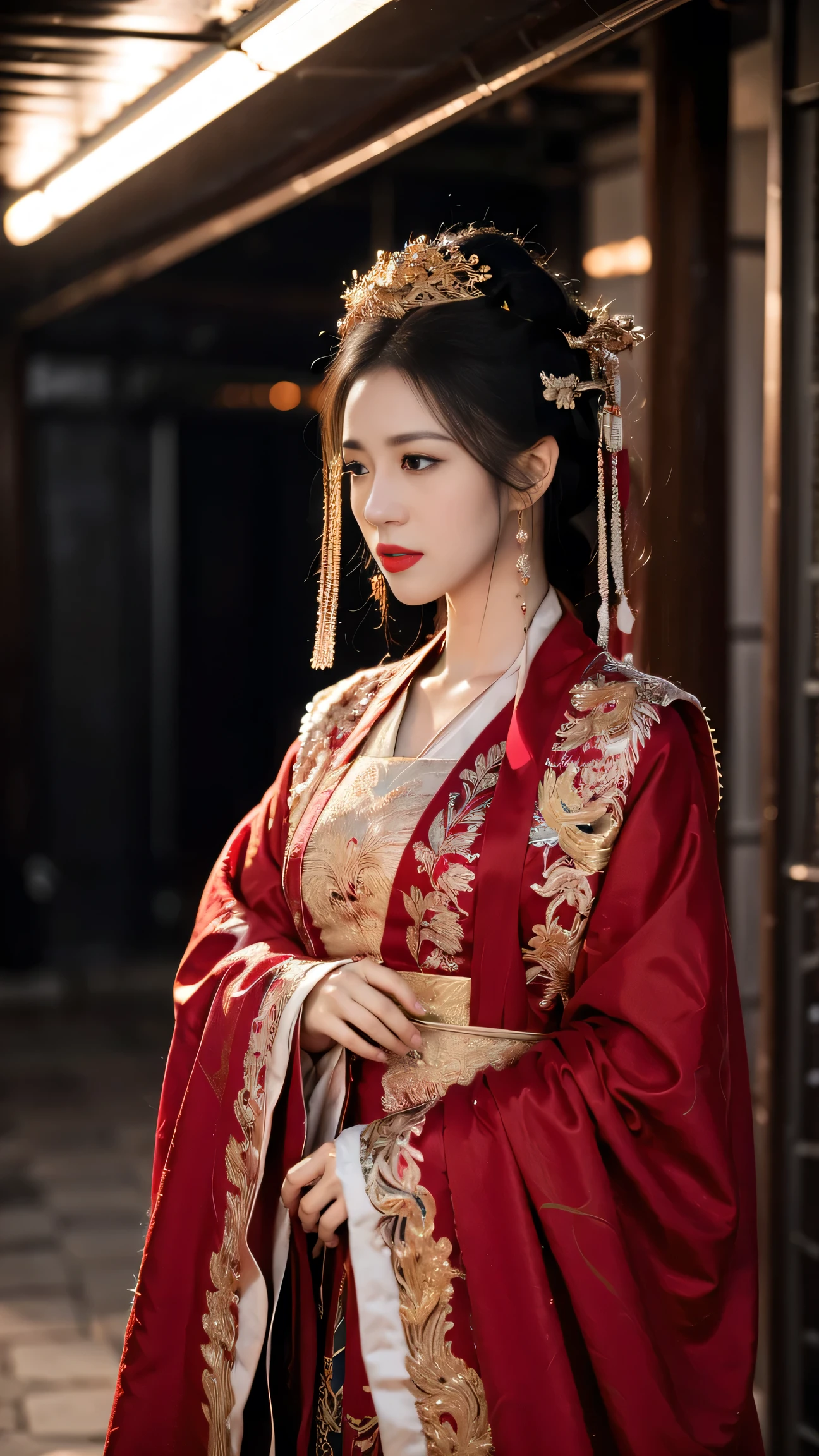 1 Girl,Chiayi ,Hanfu,(jewelry:1.2),
masterpiece, of the best quality,32K Ultra HD,HDR, Digital Tunneling Microscope , movie lighting effects , telephoto lens ,Wide-angle lens,Super Vision,Ultra wide angle, exquisite facial features , super delicate face ,Best fingers,