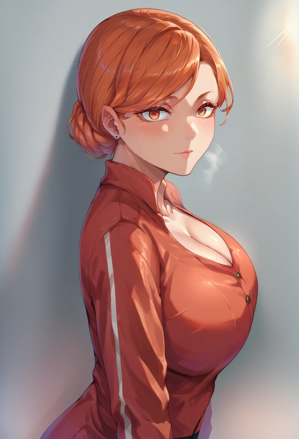   orange hair,  big breasts 