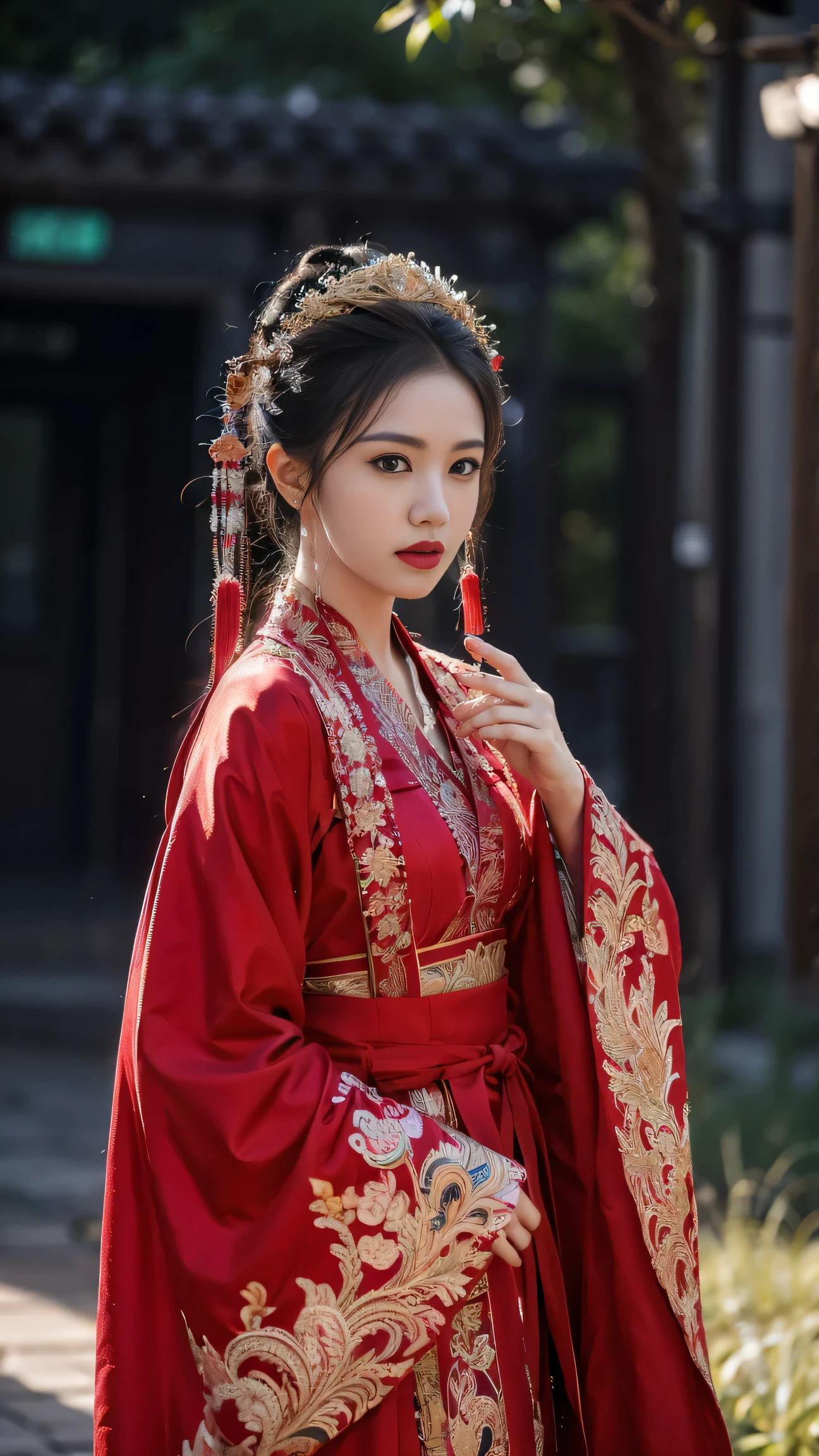 1 Girl,Chiayi ,Hanfu,(jewelry:1.2),
masterpiece, of the best quality,32K Ultra HD,HDR, Digital Tunneling Microscope , movie lighting effects , telephoto lens ,Wide-angle lens,Super Vision,Ultra wide angle, exquisite facial features , super delicate face ,Best fingers,