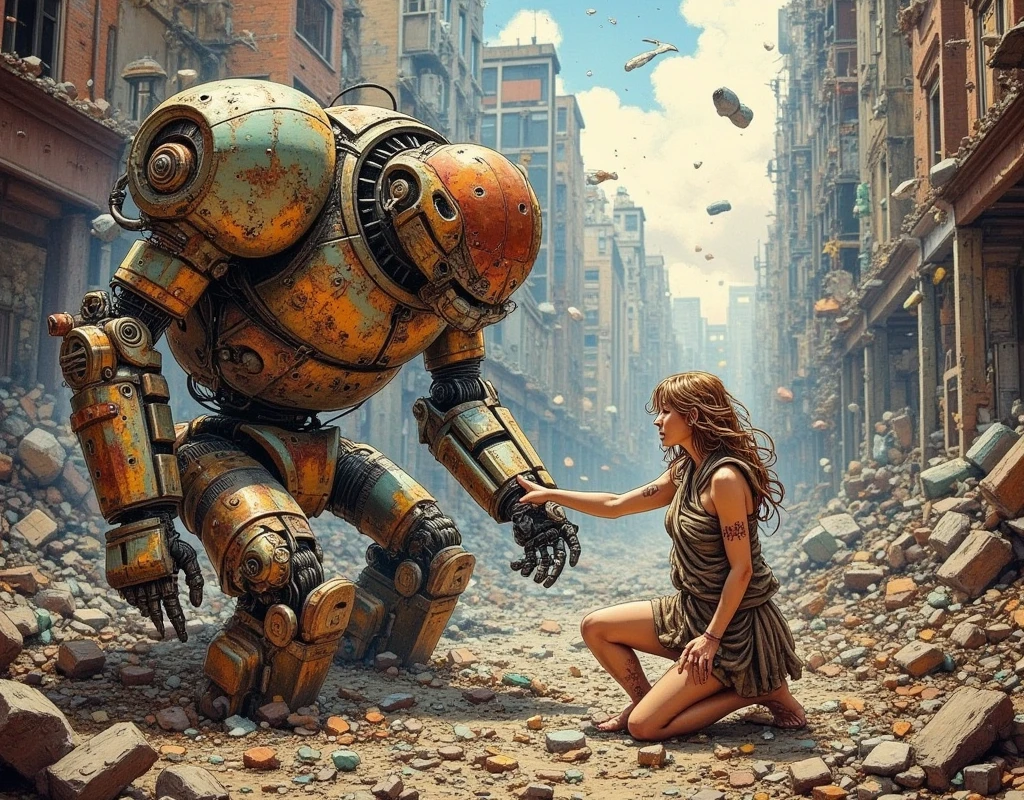 (masterpiece,top quality :1.2),(Paintings painted in faded colors ...