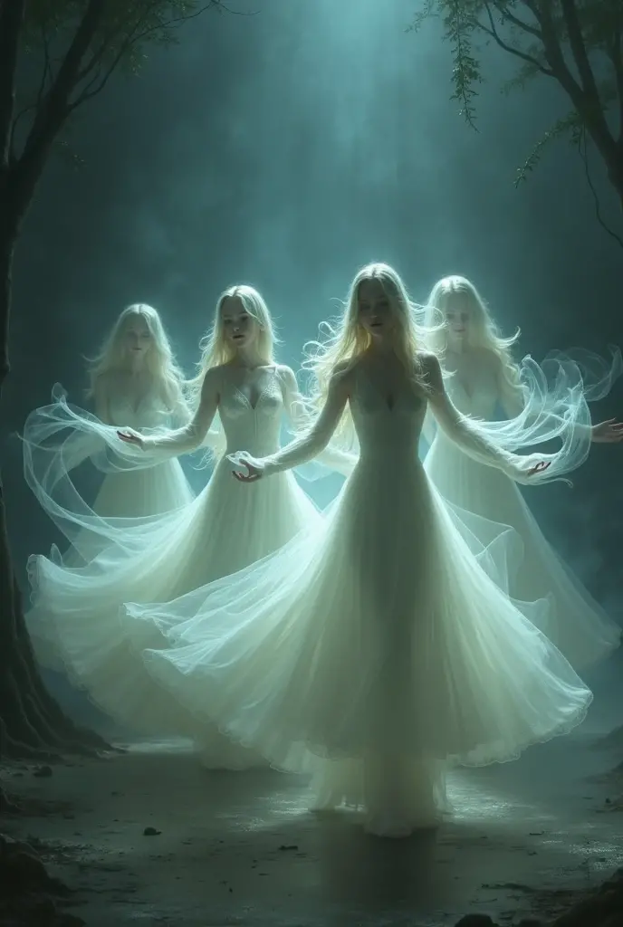 Ghosts dancing a waltz

