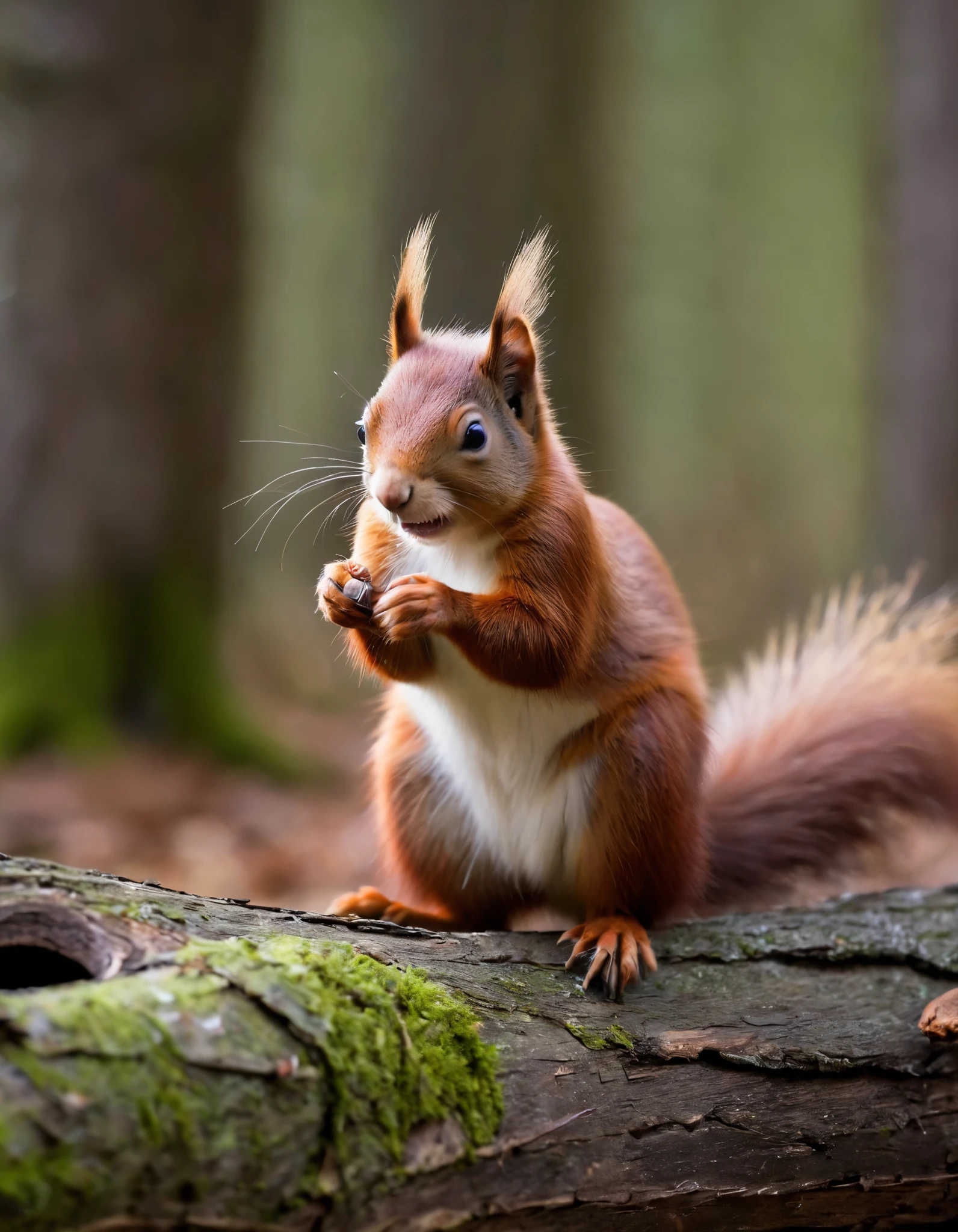 Red Squirrel in the Woods.