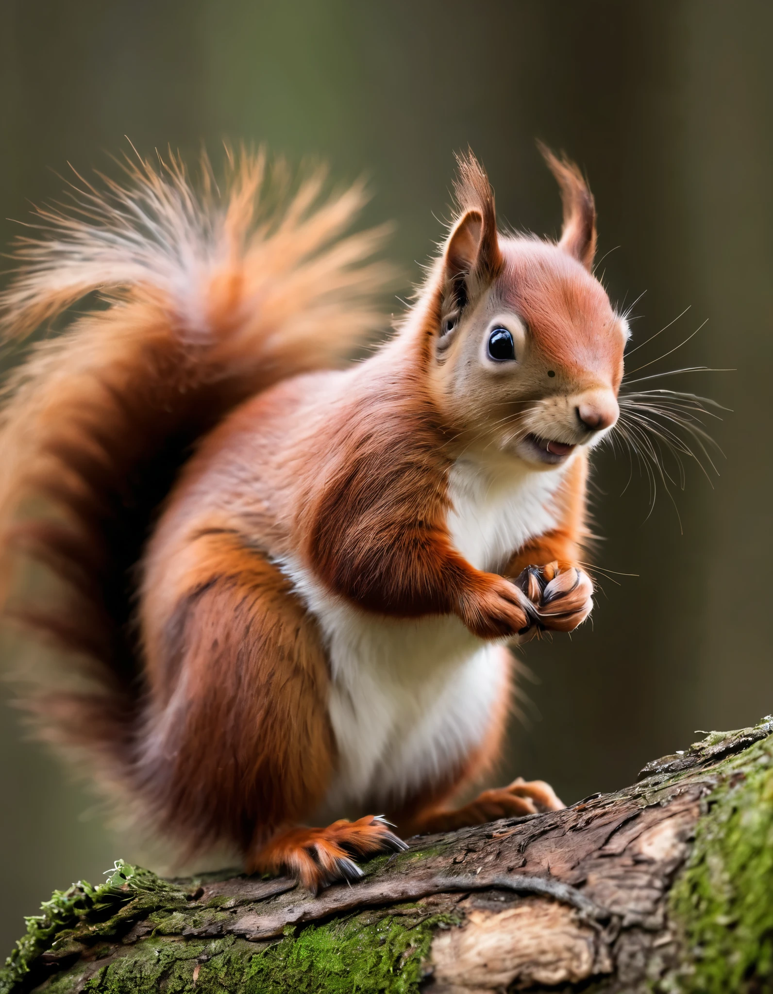 Red Squirrel in the Woods.