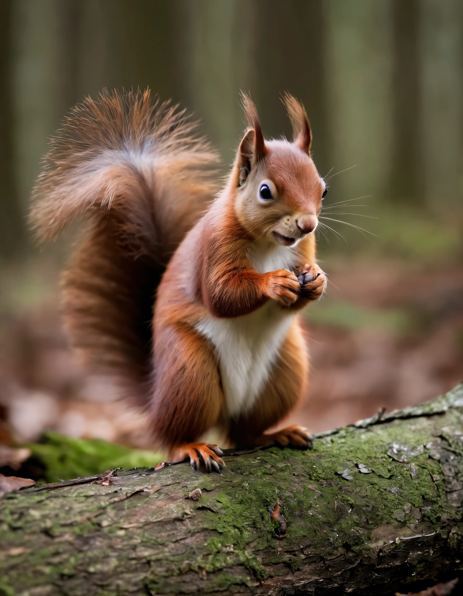 Red Squirrel in the Woods.