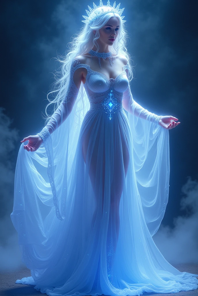 an astral Woman woven of transparent starlight.