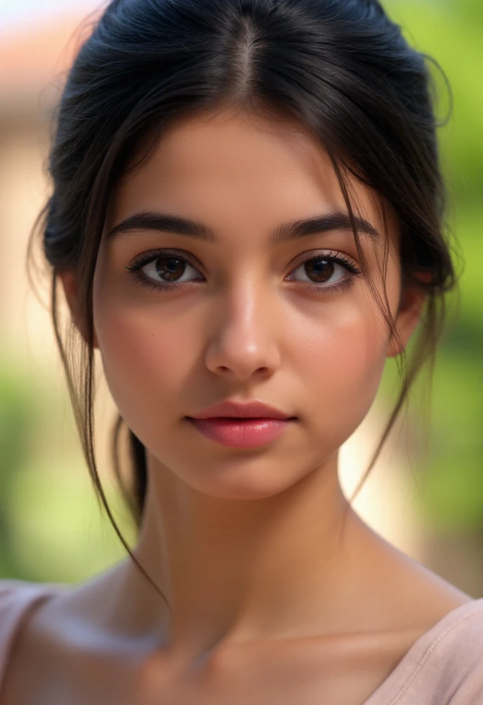 A beautiful, innocent, young pakistani women. Bun hair