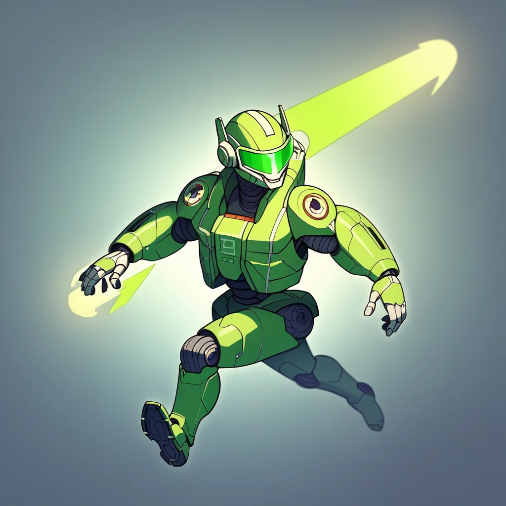 Imagine a version of Buzz Lightyear, but with a futuristic twist inspired by a South Korean bootleg. His classic space suit is reimagined with a mix of robotic elements, with half of his body being a sleek, metallic, cybernetic version, and the other half remaining organic but subtly enhanced with mechanical joints and glowing cybernetic veins. His helmet has a more angular, sci-fi aesthetic, and his visor is slightly more reflective, giving it a tech-heavy feel.

The color scheme stays mostly the same, with Buzz's signature white, green, and purple, but the robotic side has a steely, chrome-like finish with neon accents running along his limbs. His chest area features a glowing core, resembling a power source or energy reactor, and his boots are bulkier, with visible mechanical components. His face might have a more rigid expression, with enhanced features like LED eyes or a more robotic mouthplate, giving him a slightly eerie look compared to the original.

The overall vibe is a bit off-kilter, as if it's a homemade bootleg, with the proportions slightly exaggerated and the materials looking more DIY or experimental rather than polished and smooth.