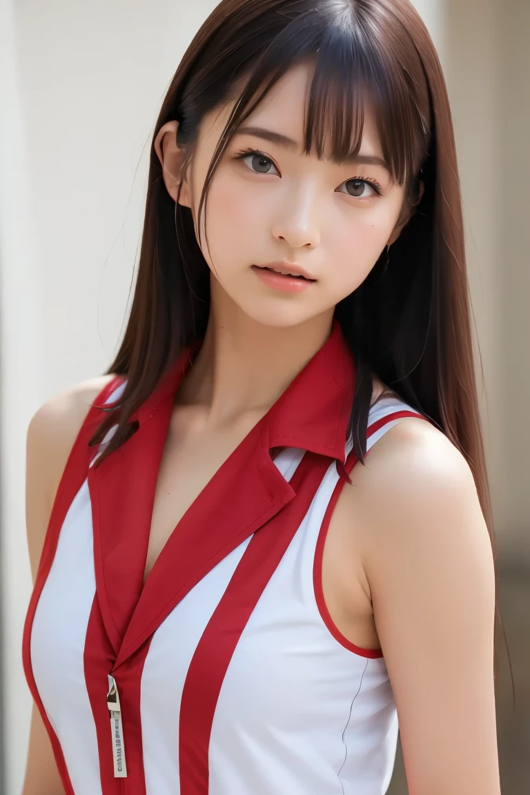 (8k,  RAW photo, top quality ,  high res:1.1), ( super real :1.4),( realistic,  realistic:1.3), Japanese Beauty、Rhythmic Gymnastics Club、 rhythmic gymnastics uniform、(( upper body:1.3))