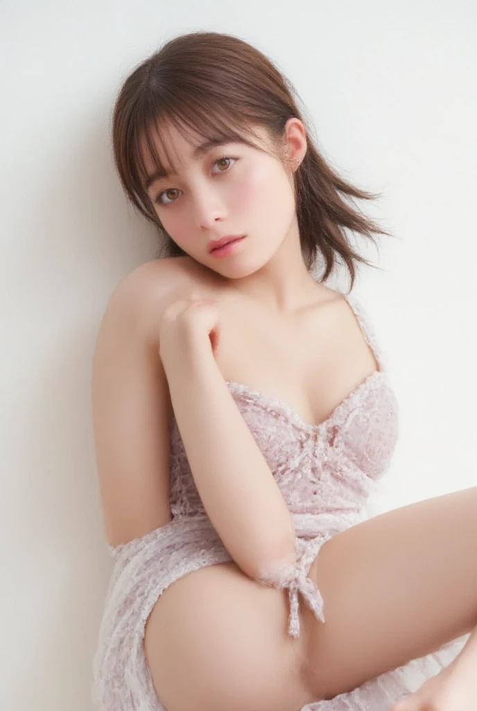 Completely naked, whole body,  Japanese,  full nude, Nipples, fine details,  high res,  High Quality 、 perfect dynamic composition,  beautiful detailed eyes,  MEDIUM HAIR ,  small tits、 NATURAL COLOR LIPS,Looking up、 full nude、  old girl with no people、1 person、Clear skin、Shiny Hair、 Best Quality , Super detailed,  fine details,  high res, 8k、 Correct State of the Human Body 、 Wacky Poses ， shot with hair fluttering in the wind,((Not wearing:1.5,)),  Japanese,  full nude, Nipples, Butt, Take off your clothes,Lewd、 has no pubic hair、whole bodyエスビアン,Onaniー,Onani, masturbates,Do the M-leg pose, smirk, cute,Beautiful breasts, master piece,  shaved pussy