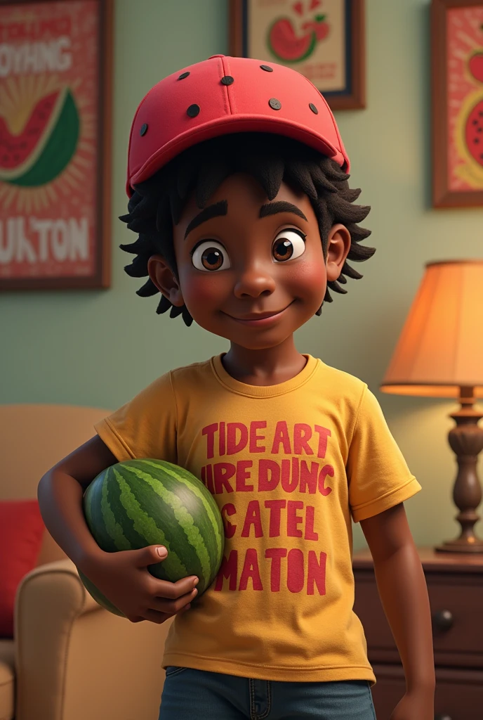 Pixar-style, a dark boy, as a pixar character, cute-face, dressed as a superhero and wearing a logo-style broccoli symbol on his chest (best qualityer), (work of art), (better lighting), (highly detailed skin:1.0),( detailedeyes), 8k hd, dslr, soft lighting, best qualityer, Film grain, Fujifilm XT3,