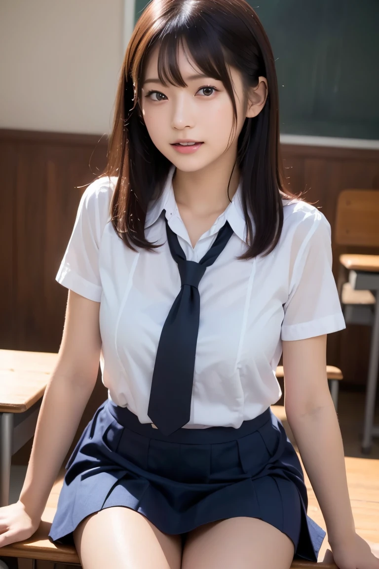 masterpiece,  top quality ,  Japanese Girl, one girl , 8k,  RAW photos ,   top quality  , masterpiece,  NFS W :1.2,  Extremely Detailed RAW Color Photos ,  Professional Grade Photography , ( realistic,  photorealistic :1.37), (highly detailedskin:1.2),  super high res, (Lens: 50mm), (debt/1.2), Exquisitely detailed eyes , stares at viewers,
Break with one girl (Many elderly people:1.4),  beautiful faces, Cute,(smile:1.05),(20 years old,  wide hips, straight hair , ( short hair),  dark eyes,  white, fine skin ,Small Mouth, High cheekbones (definition),  sexy pose taken from the butt,( lean forward:1.3),(The to the debtW:1.1), white panties、 Korean idol、 Nogizaka Idol、 hposing gravure idol 、adult、actress、(masterpiece,  top quality :1.3), (Ultra detailed 8k cg:1.2), ( surrealistic:1.35), ( photorealistic :1.45), ( realistic:1.4),  cowboy shot,
 1 beautiful Japanese girl , 22 years old,  Supermodel ,  Japanese idol , , (Sitting at a desk:1.1), ( school uniform:1.4), ( skirt flip:1.6),
(school classroom background :1.1),